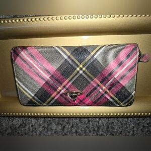 Vivienne Westwood Plaid Pink and Black Women's Wallet